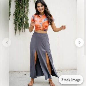 Gray Sozy Maxi Skirt